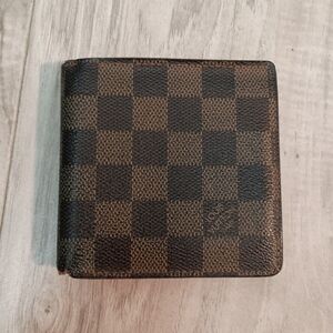 Authentic LOUIS VUITTON Damier Porte Monnaie  Wallet Brown